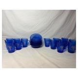 (7) Cobalt Blue Shirley Temple Bowls 6.5' &