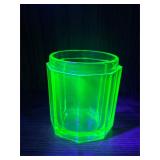 Uranium Glass Small Hexagon Jar