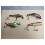 4 - Vintage fishing lures 3 are wooden