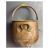 Vintage brass fireplace ash pail