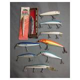 10 Assorted fishing lures inc, googan squad, rebel