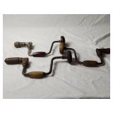 (3) Antique Hand Drills