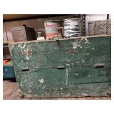 Green painted wooden tool chest