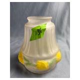 Reverse hand-painted frosted glass lamp shade
