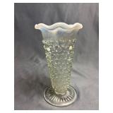 Moonstone hobnail glass vase 5.5'