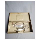 Vintage metal storage box with vintage Luhr jenson