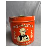 Postmaster Smokers advertising storage tin