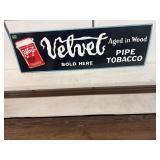 Velvet Porcelain Embossed Advertisement Sign