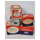(4)Shakespeare Reel Boxes (1)Ambassadeur Reel Box