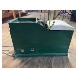 Green wooden cage / box w/ small fishing poles