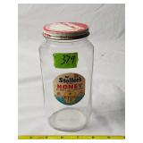 Vintage Stollers Glass Honey Jar 7'H