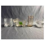 Scottie Dog Creamer, glass candle holders