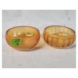 (2) Marigold Carnival Glass Bowls 5'dia
