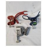 (3) Vintage Metal Clamp Rod Holders