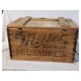 Wooden Hinged Miller Brew Co Box 23'×13.5'×16'