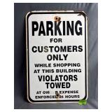 Parking for customers only metal sign