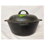 Vintage Hammered Cast Iron Dutch Oven Marked # 88