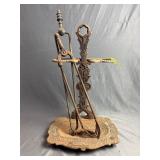 Troy Nickel Works Fireplace tool set