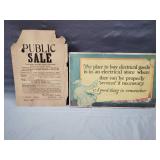 Pair of vintage advertising pieces