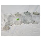 (4) Vintage Apothecary Jars 8'H