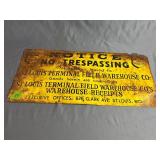 Notice no trespassing metal sign