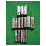 Assorted sockets, standard, metric