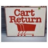 Double sided cart return metal sign,