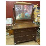 Vintage Wooden dresser with mirror