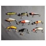 Set of 9 vintage Heddon fishing lures