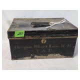 Metal Oregon R.R. Cash Box with Key 11'×5.5'×8