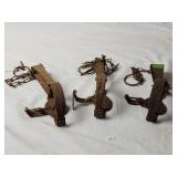 (3) Vintage Metal Traps