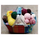 Yarn assortment in basket