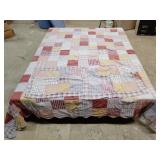 Patchwork quilt, matching pillow cases 8'x7.5'