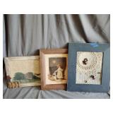 Country Angel poem in frame 12'x11', button decor