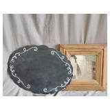 Mirror in frame 11'x11', chalkboard 16'x12'
