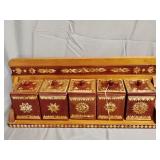 Wooden spice rack, one needs re-glued