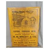 R.M. Wright &. Co. wood plaque 11'x16'