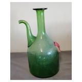 Hand blown glass Italian wine decanter 6'x13'