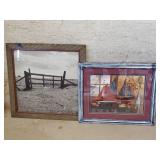 Photo in frame 23'x23', duck and boat print 22'x20