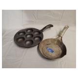 Rev-O-Noc pan 6', cast iron corn muffin pan 8'