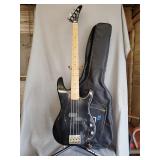 Gibson Epiphone bass guitar, stand and case