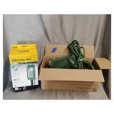 Stake timers, flash lights, extension cords