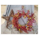 Primitive style wreath, star