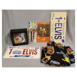 Elvis fabric, license plates, frame, birthday card