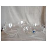 4- Glass mixing bowls 7', 8', 9'