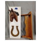 Horse decor, chipped 8'x21', shelf 18'