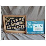 Dr. Lyna's print in frame 15'x13',  War Stamps
