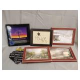 5- Framed prints, 1- Come in Sign