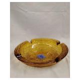 Anchor Hocking amber glass ashtray 9'