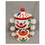 Vintage ceramic stacking clown bowls 5'